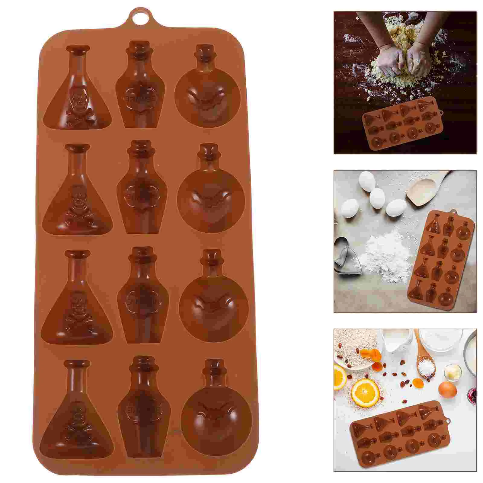 

3 Pcs Halloween Moulds Chocolate Adult Molds Baking Making Tools Silicone