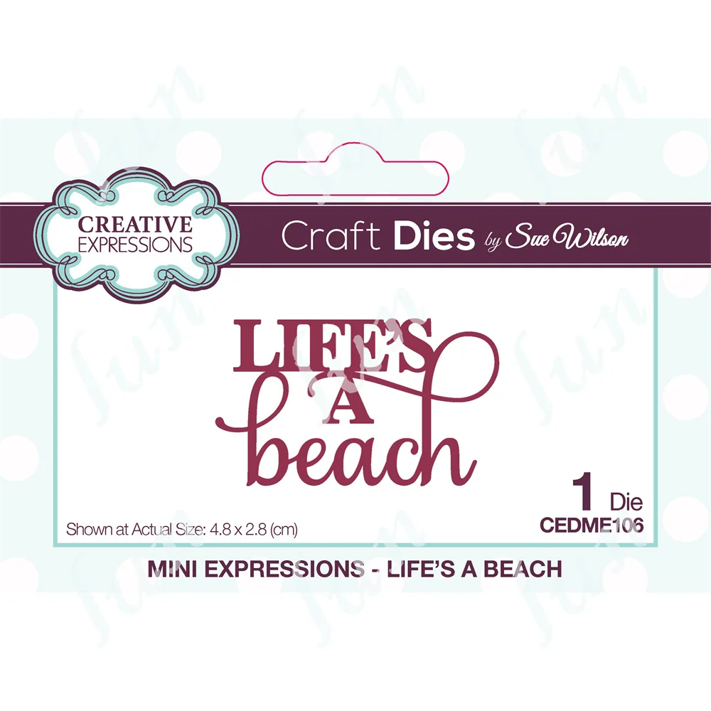 

Mini Sentiments Lifes a Beach New Craft Metal Cutting Dies Mold Diy Scrapbook Cut Die Paper Card Knife Mould Blade Punch Stencil