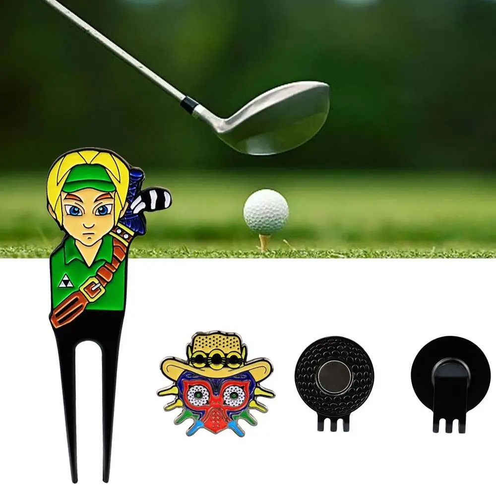 

Aids Magnetic Marker Ball Marker Golf Ridge Green fork Golf Divot Tool Golf Divot Repair Tool Pitchfork Golf Green Fork