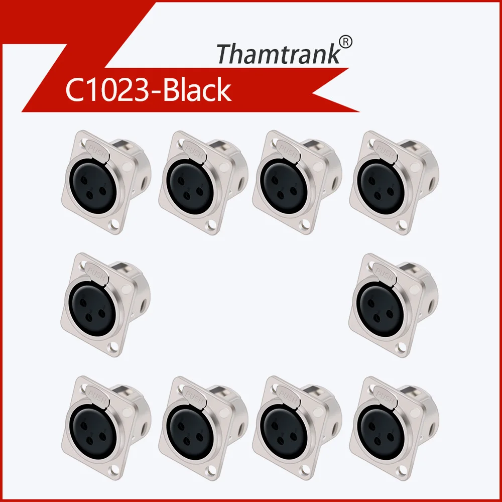 

Thamtrank XLR разъемы C1023, 10 шт., черный/серебристый