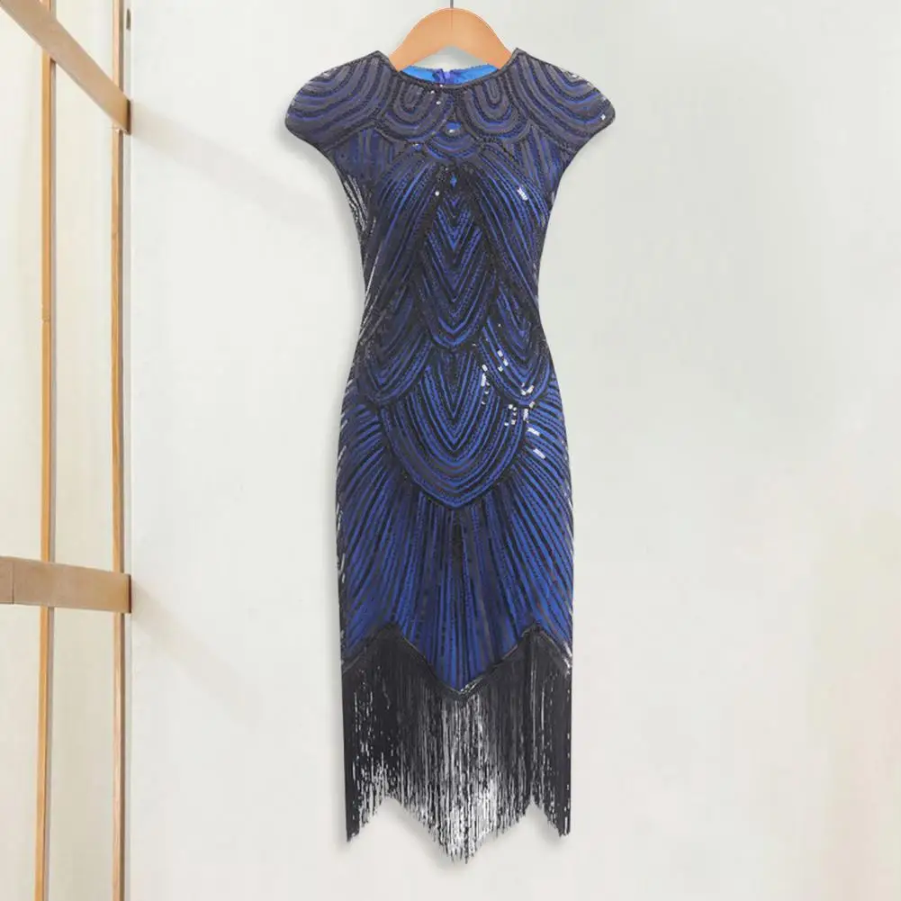 Женское платье с блестками винтажное длинное платье-футляр без рукавов бахромой