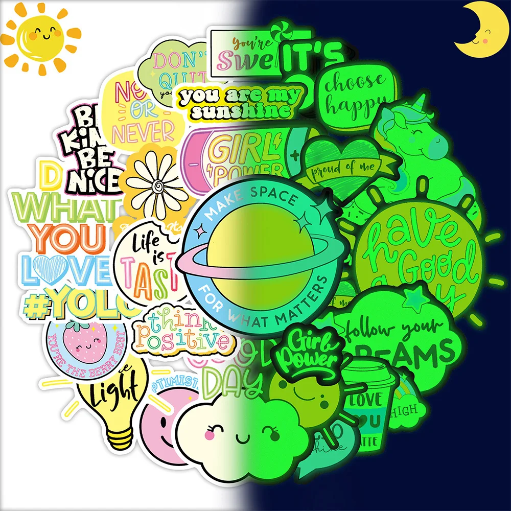 

30pcs/Pack Magic Fluorescence Cartoon Stickers for Laptop Bicycle Car Phone Notebook Motorcycle PVC Graffiti Sticker Kids Decals