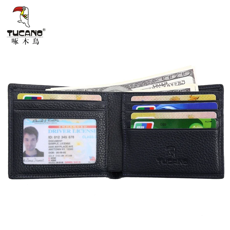 Роскошный мужской кошелек TUCANO из натуральной кожи брендовый деловой тонкий