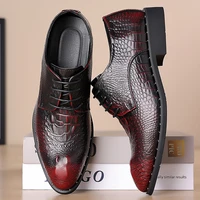 mens crocodile dress leather shoes lace up wedding party shoes mens business office oxfords flats plus size men men dress shoes