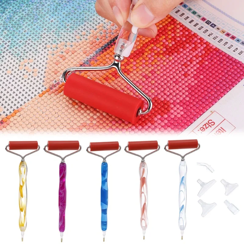 

5D миниатюрная ручка для алмазной живописи, розовые волны, роликовая головка, точечная дрель, ручки со сменным наконечником ручки для рисования, аксессуары для вышивки