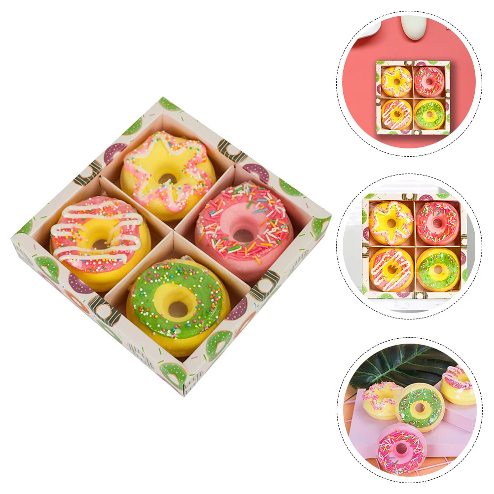 

4Pcs Practical Creative Doughnut Shape Bath Balls Spa Bath Bombs Shower Salt Balls