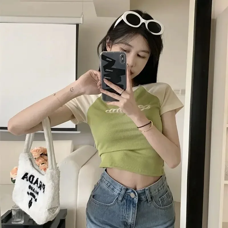 Футболка с плечами в Европе и США женская летняя футболка новым дизайном Sense Niche