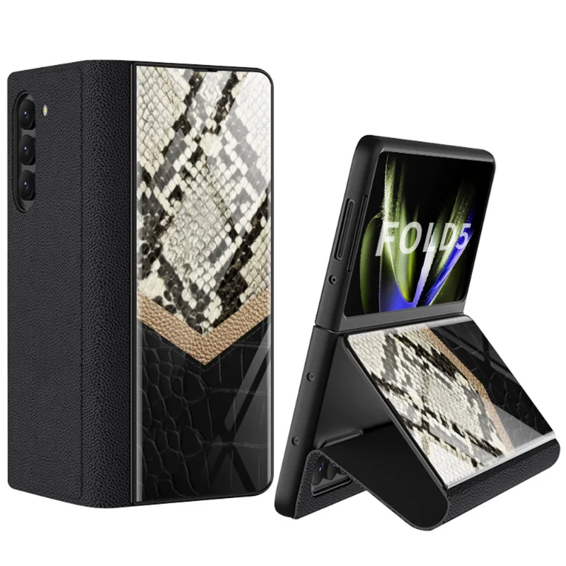 Luxury Flip Mirror Phone Case for Samsung Galaxy Z Fold5 Case All-inclusive Shockproof Shell for Samsung Z Fold 5 Case