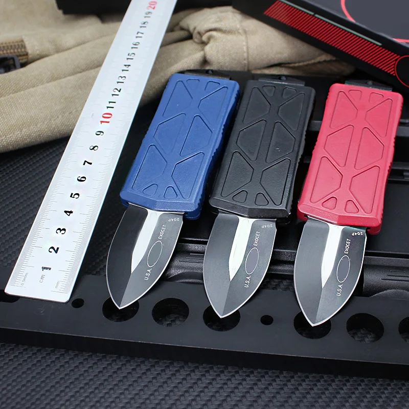 

Tactical Knife D2 Steel Double-edged blade Zinc alloy Handle EDC Outdoor Survival Pocket Knives Tool