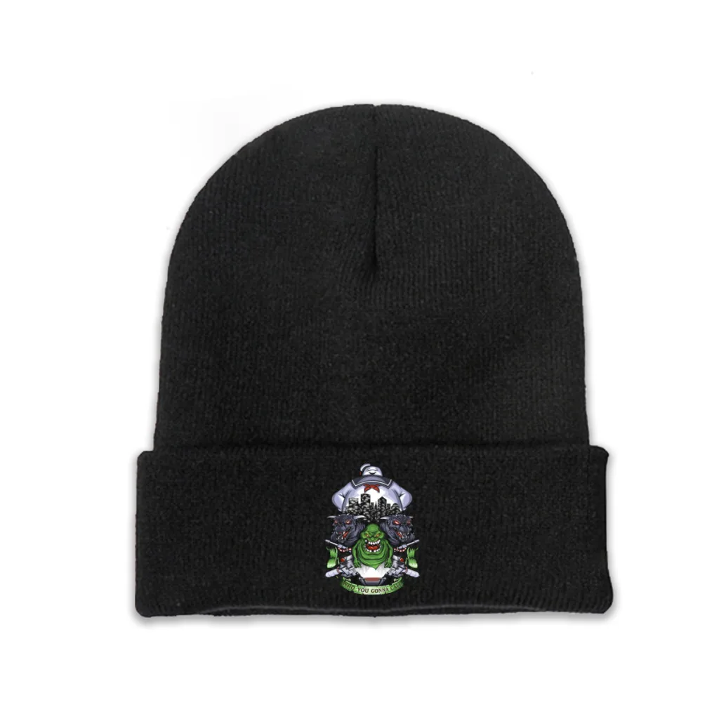 

Knit Hat Ghostbusters 1984 Film Winter Warm Beanie Caps Who You Gonna Call Men Women Fashion Casual Bonnet