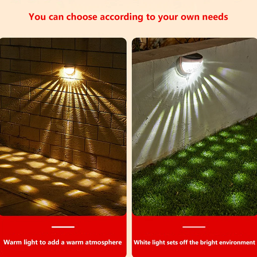 

Wall Light Solar Power LED Stair Path Light IP55 Waterproof Garden Night Lamp White Light