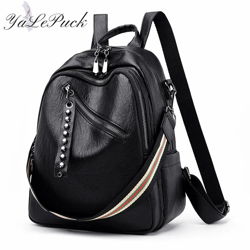 

Высококачественный кожаный рюкзак для женщин, вместительный дорожный ранец, модные школьные ранцы для девочек, повседневные сумки на ремне