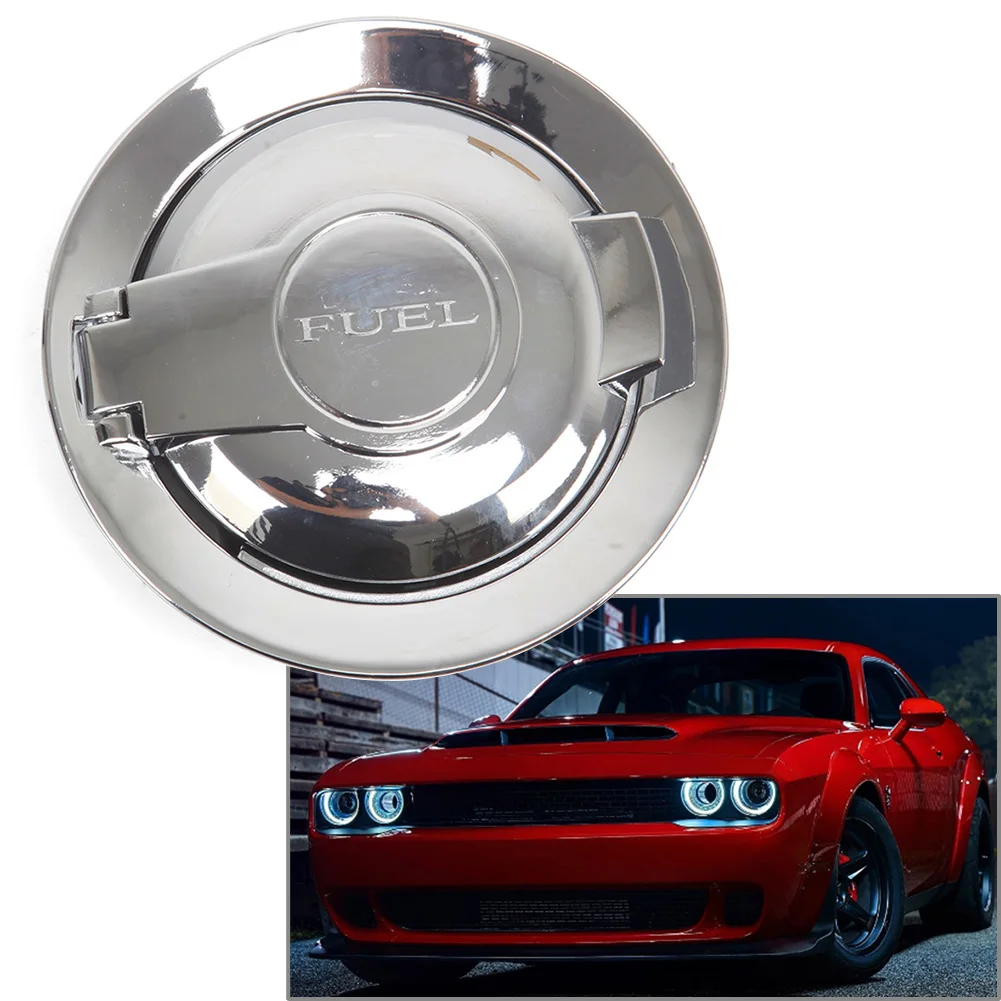 Car Chrome Fuel Gas Door Lid Vapor Edition Cap Cover  for Dodge Challenger 2008 2009 2010 2011 12 13 14 15 16 2017 2018 2019