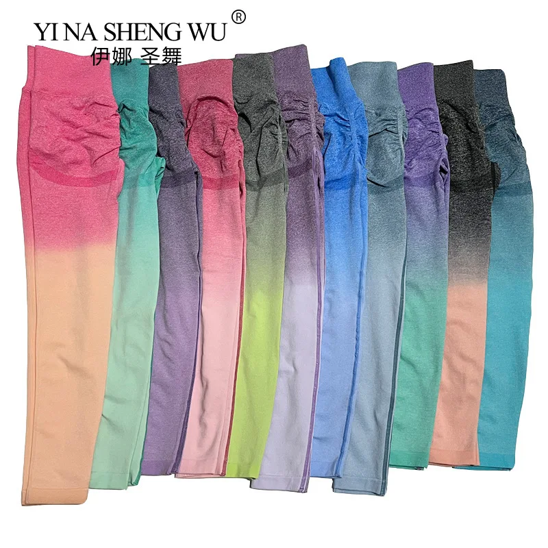 

Yoga Pants For Women Butt Lifting Leggings Workout Gradient Color Leggings Peach Lift for Gym Leggings For High Waisted Pants