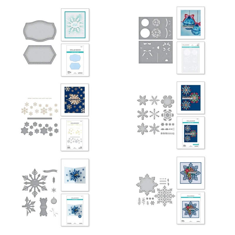 

July New 2023 Bibi's Snowflakes Series Cutting Dies Snowflake Winter Hot Foil Plate Scrapbooking Paper Making Frame Card Craft