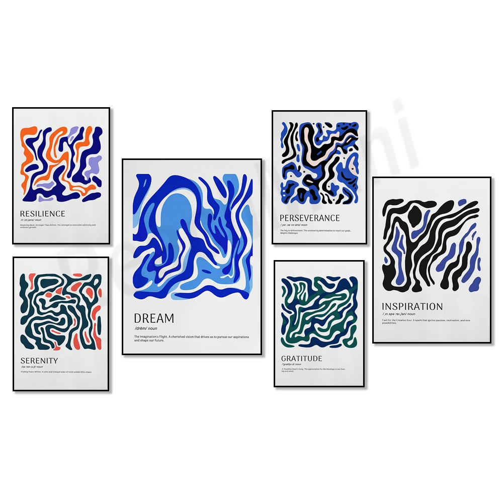 Плакат с мотивационными цитатами: мечты вдохновение спокойствие невечность