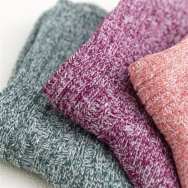 5 Pairs High Quality Winter Women's Rabbit-wool Socks Pure Color Super Thick Warm Cashmere Women Socks