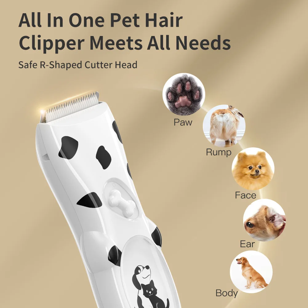 

All-Metal Recarregável Pet Hair Clipper, Profissional Dog Trimmer, Cat Shaver, Máquina de Corte, Puppy Grooming, corte de cabelo