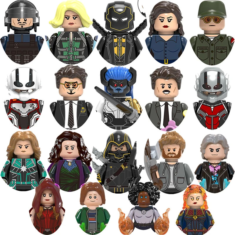 Фото Конструкторы Thor Blocks: Мини-фигурки Халкоглаза, Ванды, Одина, Феникса для детей. Игрушки и подарки для вечеринок. №1