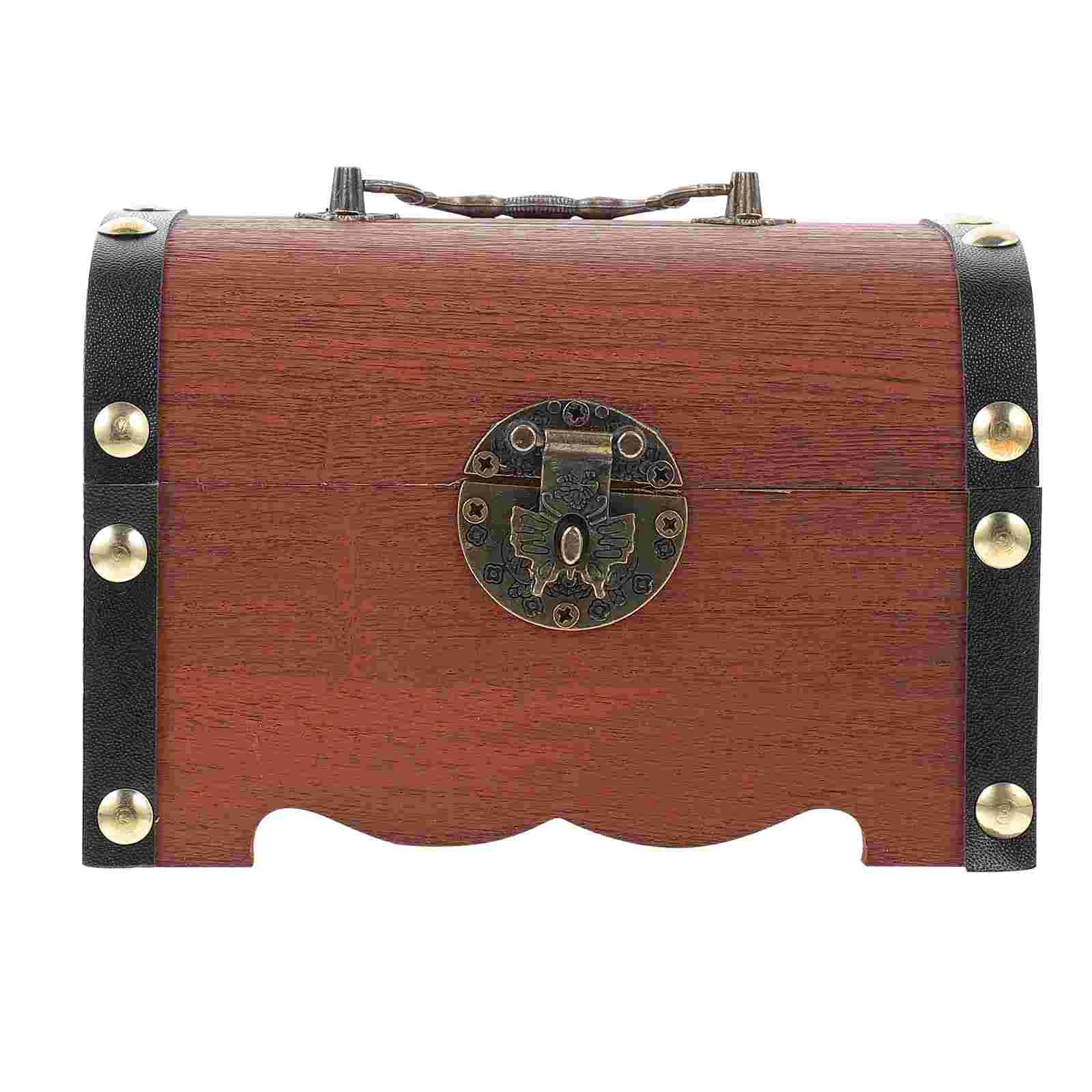 

Box Bank Treasuremoney Wooden Piggykidswoodstorage Lock Jewelry Pirate Savings Woodens Keepsake Vintage Safe Woodskey Cash