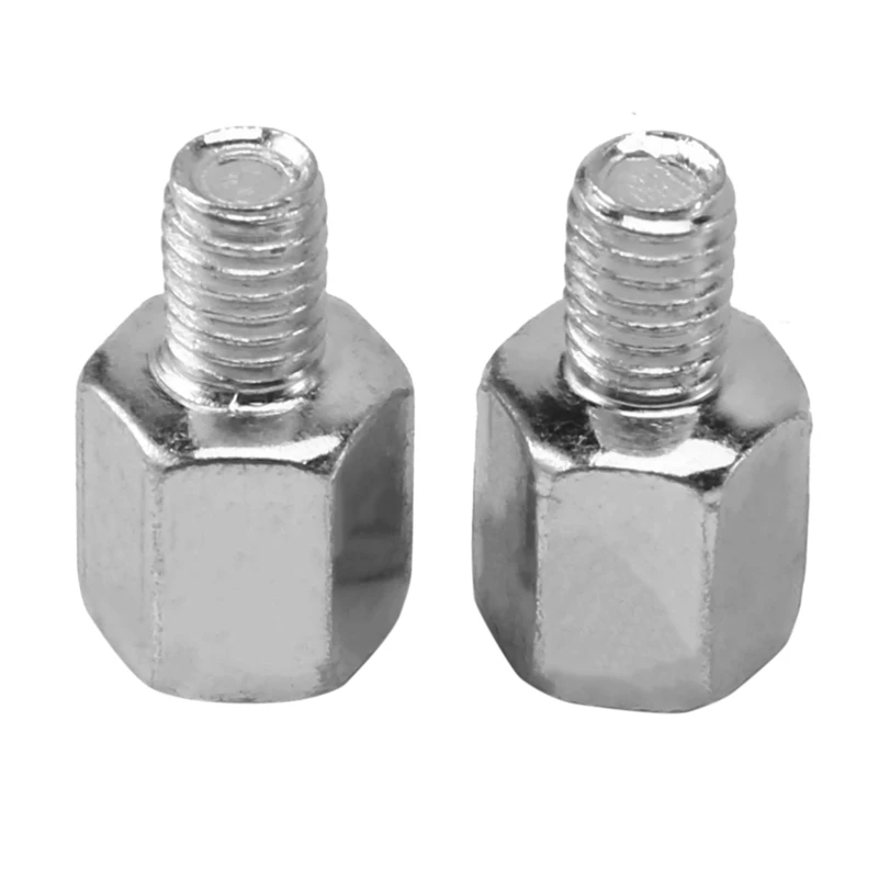 

1 pair motorcycle rearview mirror reverse right threaded silver adapter conversion bolt inside 10mm 8mm Reverse