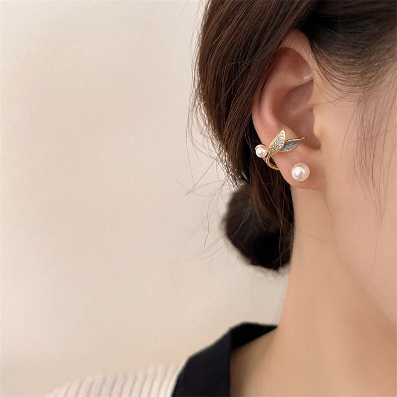 

Высокий дизайн, новые женские серьги, зимние листья, жемчуг, корейские серьги, ювелирные изделия для женщин