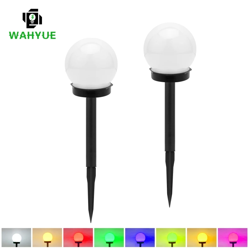 2/4/6/8pcs Solar Led Lawn Lamp Round Ball Pathway Lights Landscape Waterproof Outdoor Yard Buried Night Lights Garden Floor Lamp