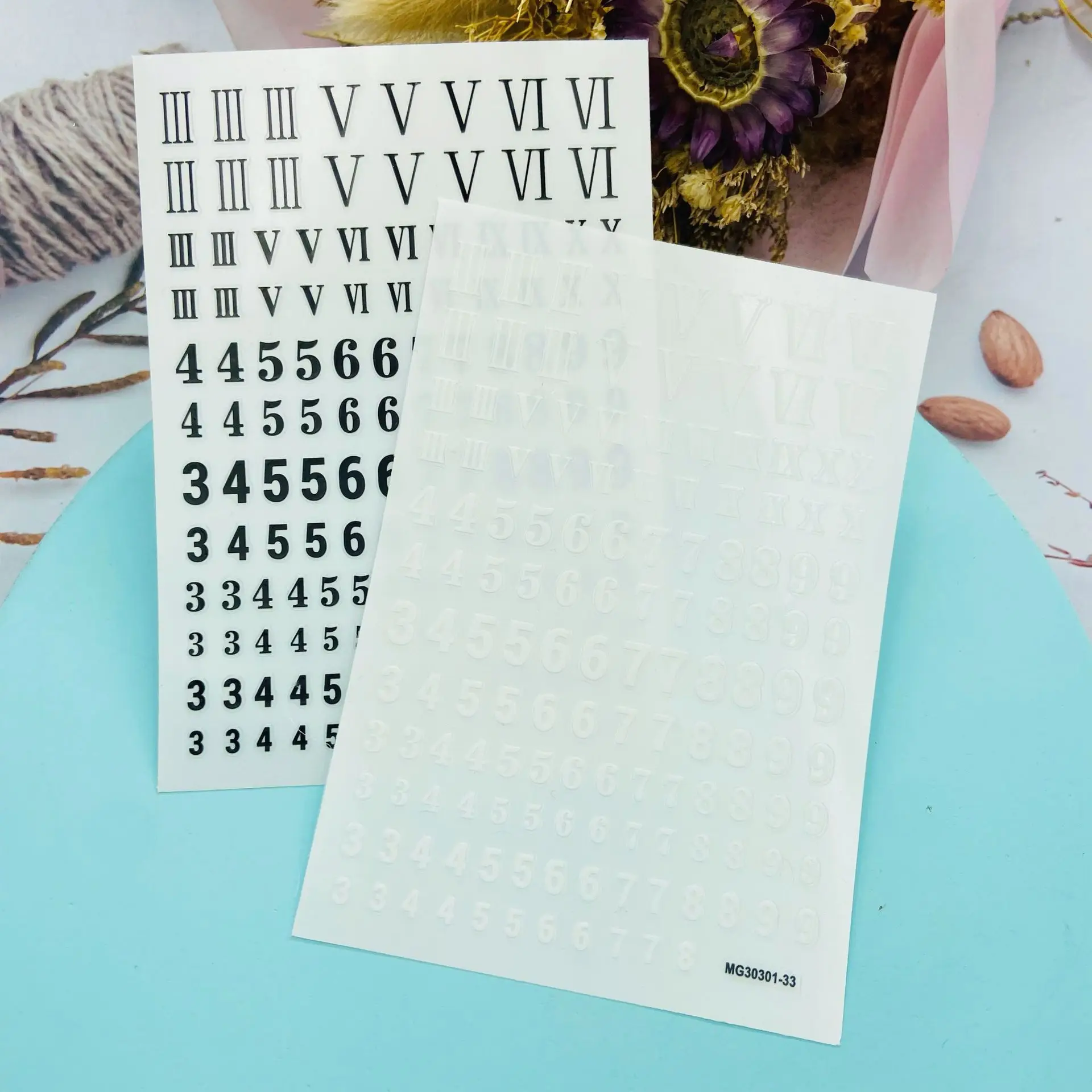 

Chinese and English Digital Pattern Nail Sticker Self-adhesive Transfer Sticker 3D Slider DIY Nail Sticker Decoration