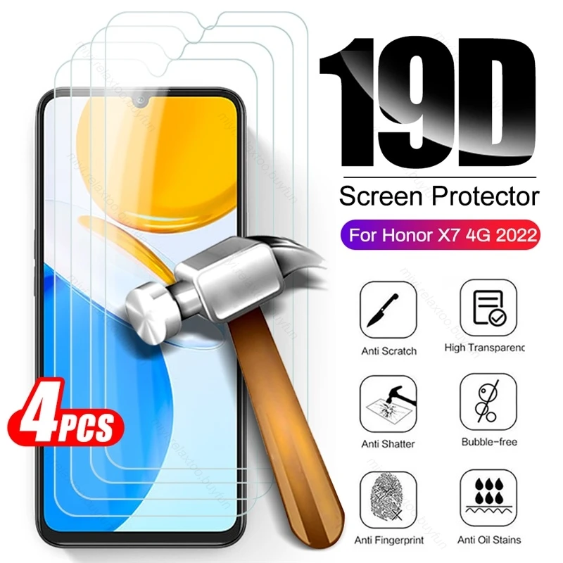 

3 шт. 9H закаленное стекло премиум класса для HonorX7 Honer Honar Xonor Honor X7 X 7 7X 9H + HD Взрывозащищенный чехол для телефона