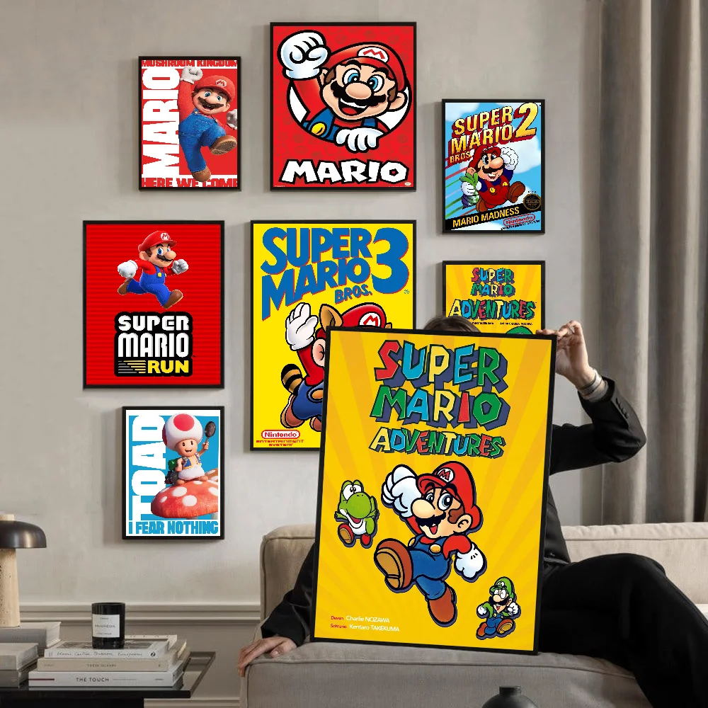 Плакат S-SuperMario из белой бумаги плакат высокого качества настенная живопись