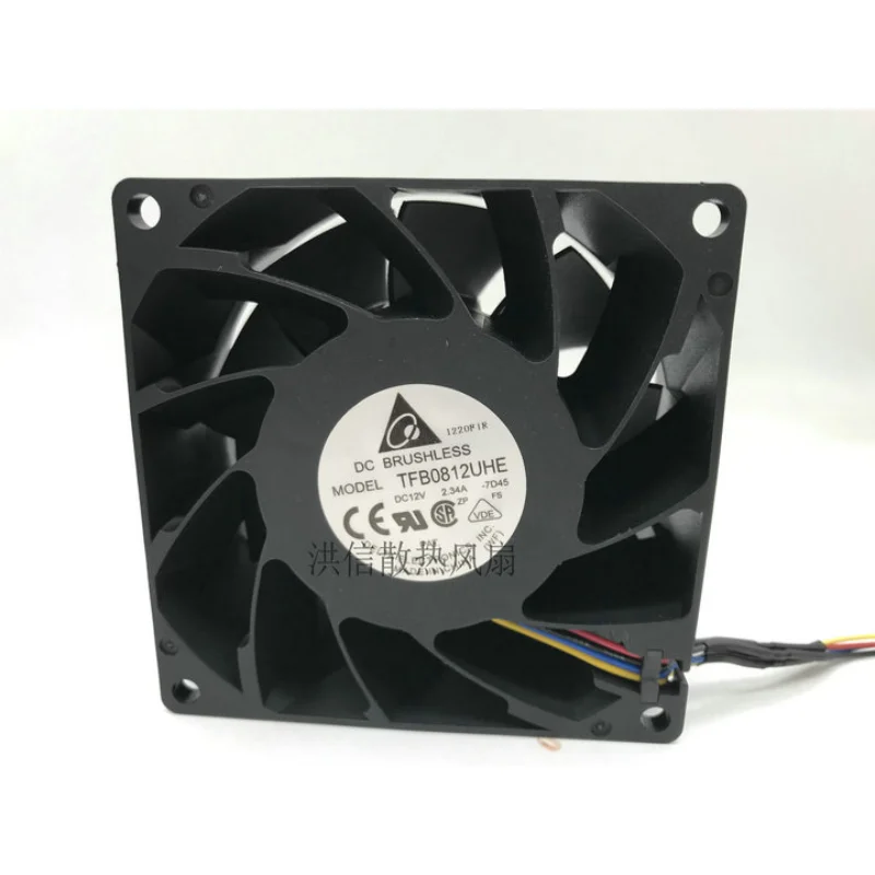 

New Cooler Fan Delta 12V 2.34A TFB0812UHE 8038 PWM temperature control server violent cooling fan 80X80X38MM