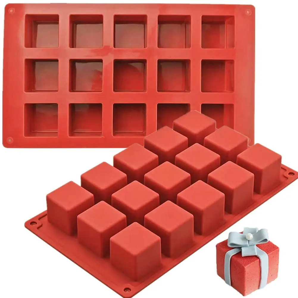 

15 кубиков, украшения «сделай сам», искусственный шоколад, лед для выпечки, конфеты, силиконовая мини-квадратная Желейная форма