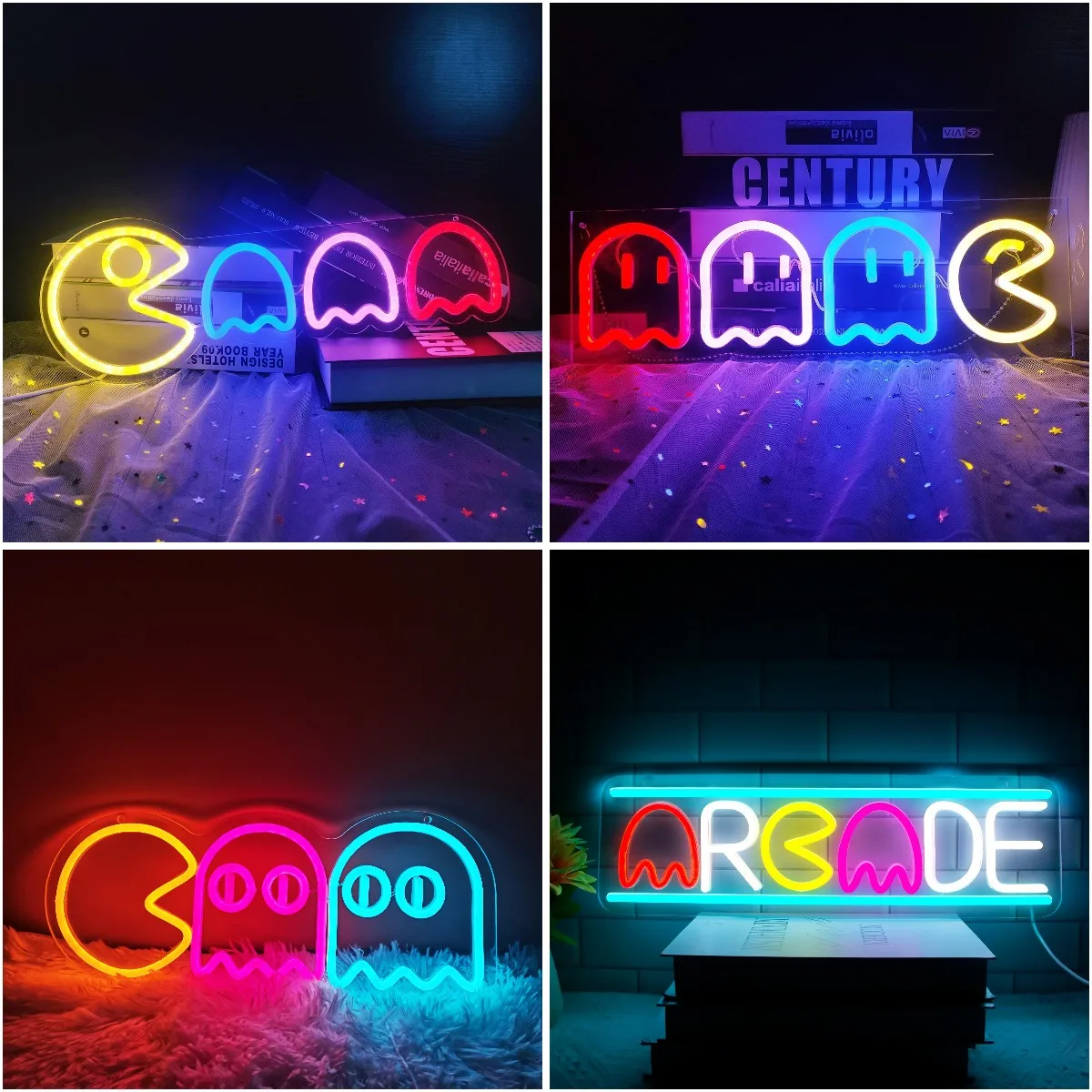 

Game Neon Signs Ghost Neon Lights Led Sign Decor Arcade Game Room Decor Led Wall Sign Neon Sign Christmas Wall Decor Gift