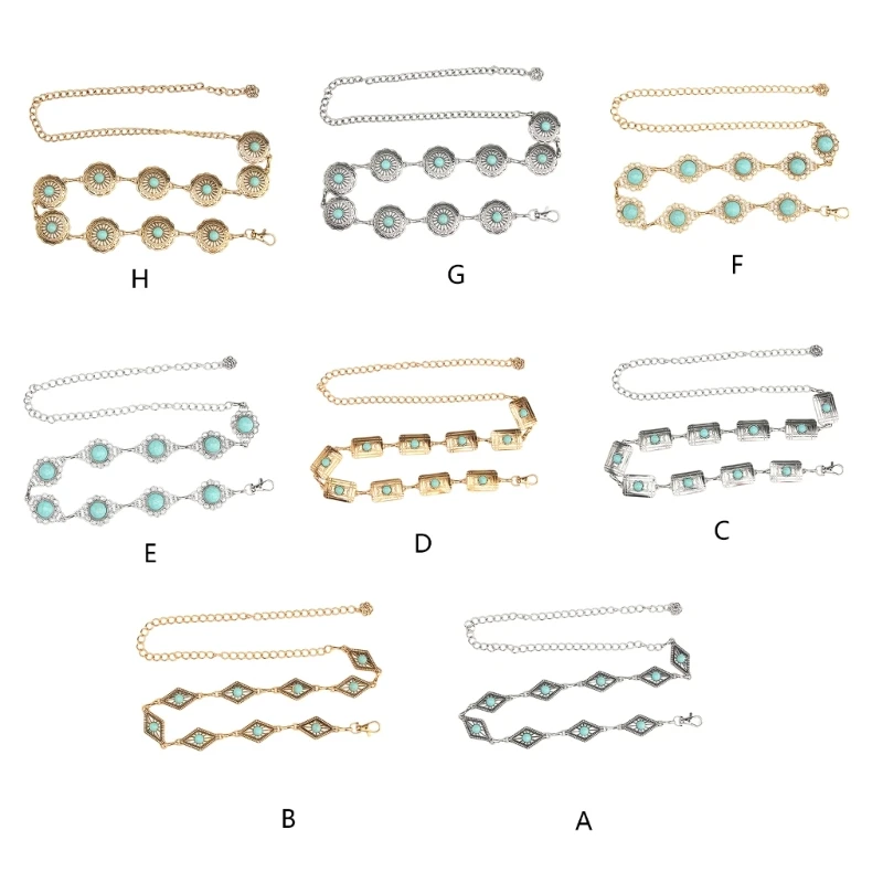 

Adjustable Waist Belt Boho Carving for American Street Dance Antique Turkish GypsyCarving Metal Belts for Party