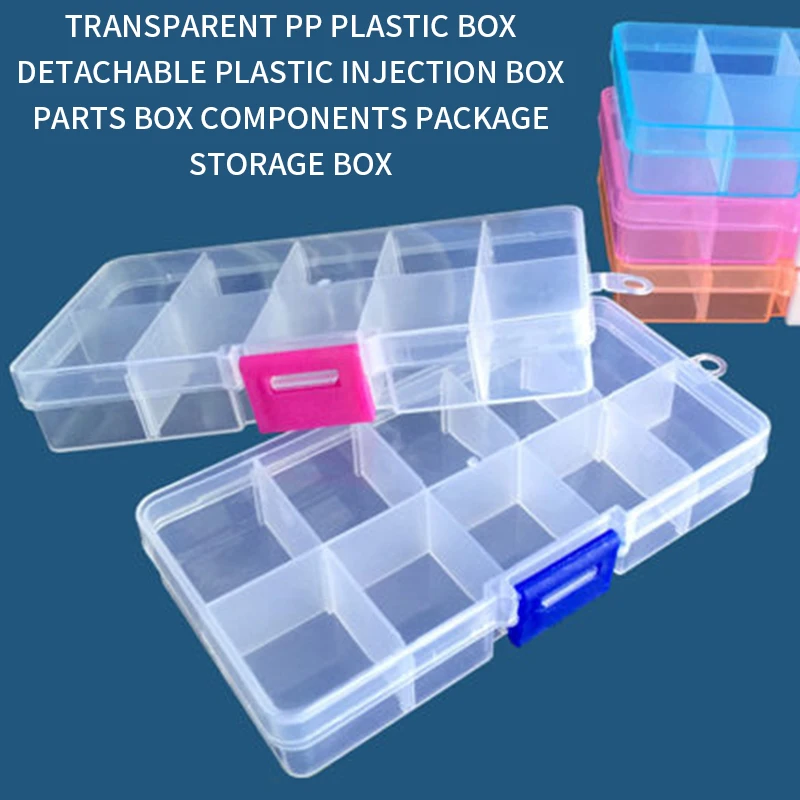 

10Grids Portable Plastic Storage Box Organizer Jewelry Box Transparent Container Electronic Parts Screw Beads Storage Organizer