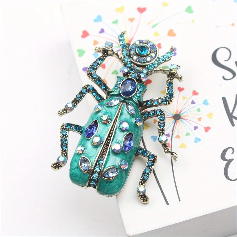 Винтажная эмалированная брошь Scarab женская модная корсажная в форме жука