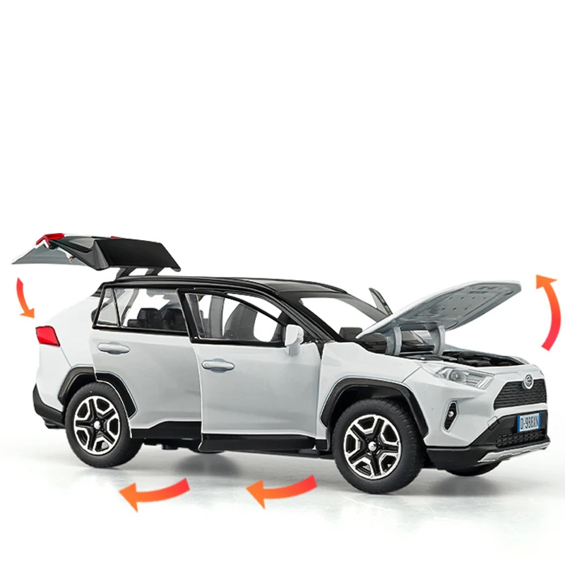 Литой спортивный автомобиль Toyota RAV4 в масштабе 1:32 литый под давлением со звуком и