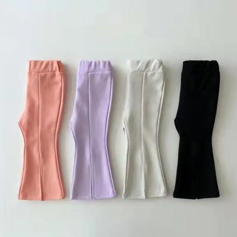

2022 Spring New Girls Candy Color Boot Cut Pant Fashion All Match Girls Trousers Baby Girl Casual Pants Children Clothes