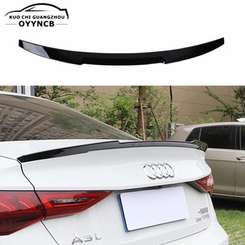 

For Audi A3 Sedan 2021 New ABS Plastic Material Paint Glossy Black Carbon Fiber look Spoilers Rear Trunk Lid Car Spoiler Wings