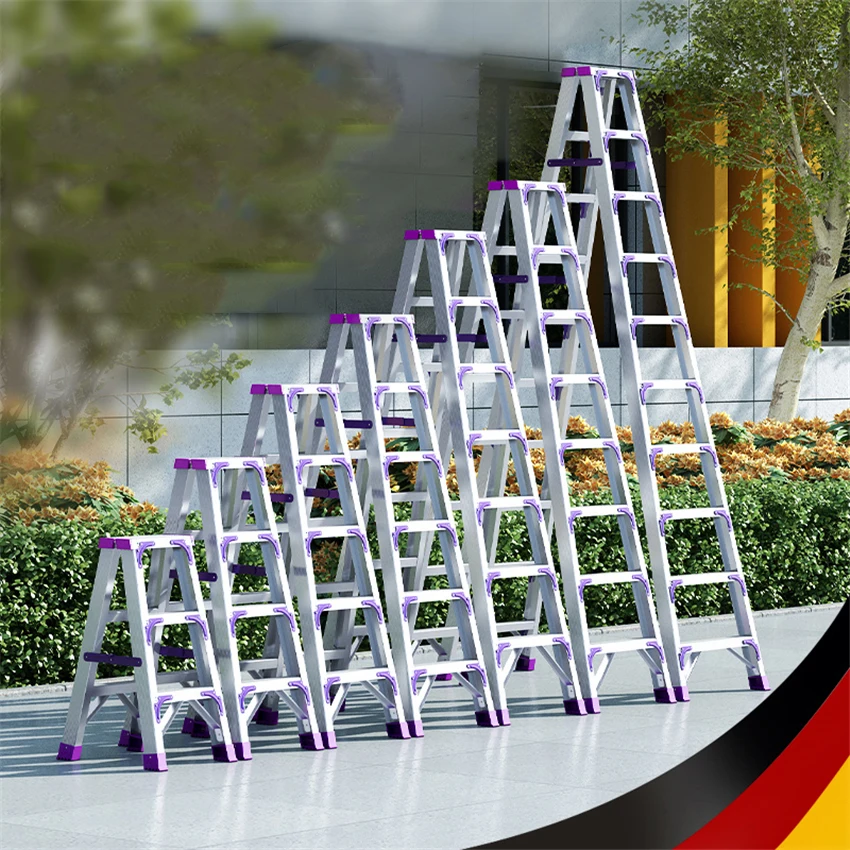 

Складная лестница для дома, лестница из алюминиевого сплава в елочку, многофункциональная утолщенная Инженерная лестница, телескопическая...