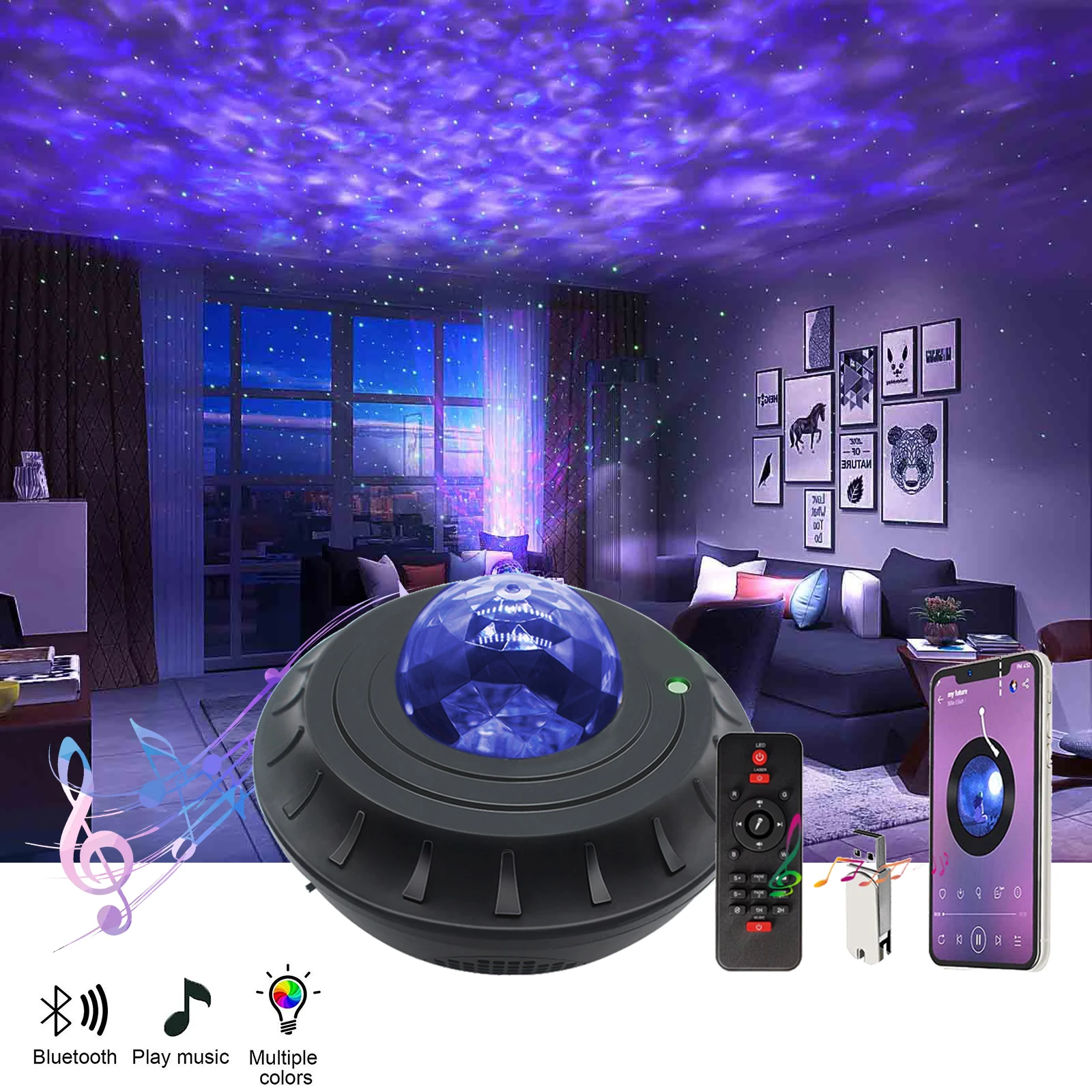 Star Galaxy Projector Night Light Starry Sky Led Lamp Nightlight  Romantic Room Decor Lamp Bedroom Decoration Children Gifts