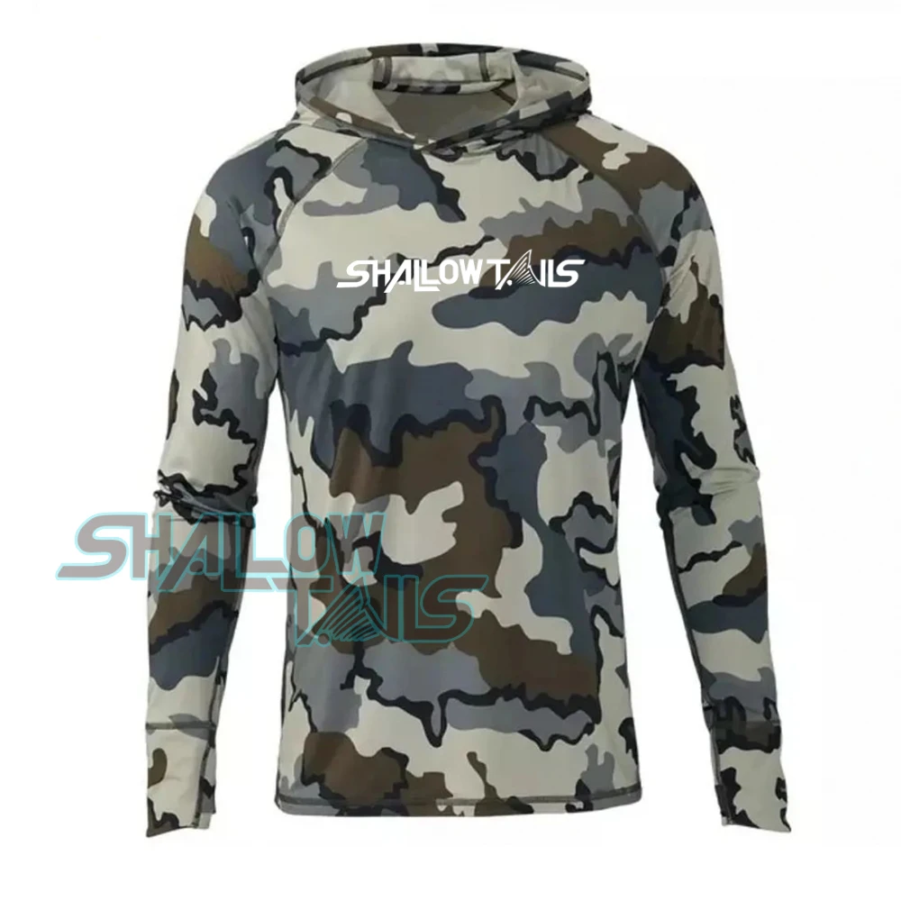 

Shallow Tails Fishing Hoodie Shirts Performance Fishing Clothes Men Long Sleeve Uv Protection Sweatshirt Breathable Angling Tops