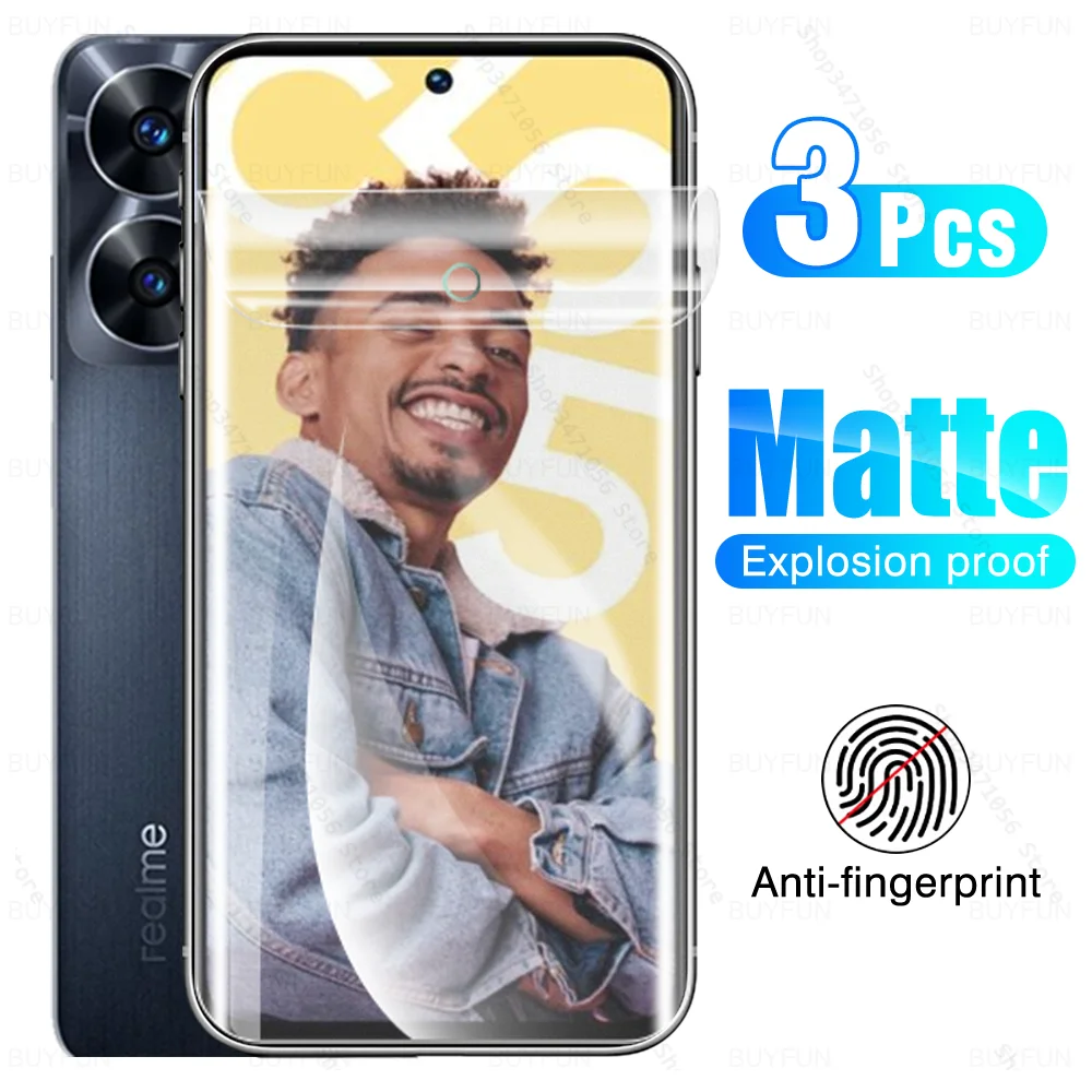 

3Pcs For Realme C55 4G RMX3710 Realmy Realmi C 55 55C RealmeC55 2023 6.72'' Matte Cover Screen Protector Hydrogel Film Not Glass
