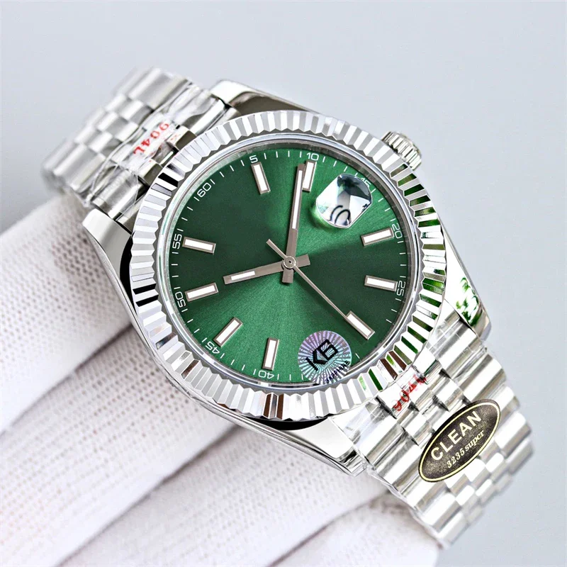 

Mens Watch Luxury 41MM Datejust Green Dial Stainless Steel Automatic Movement Business Watches AAA Designer Wristwatch