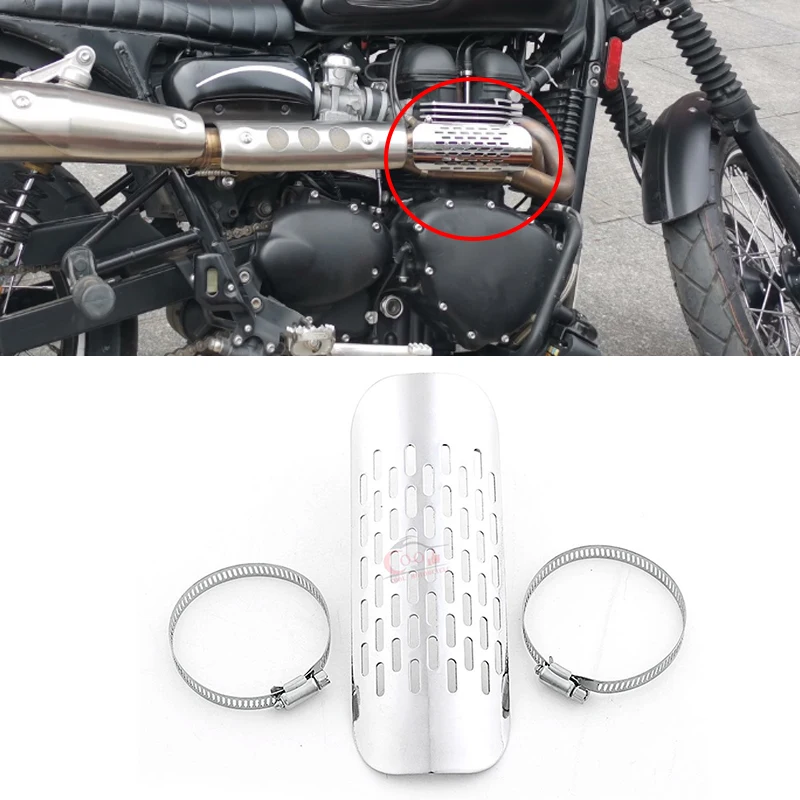 

Крышка теплового экрана выхлопной трубы глушителя мотоцикла для Harley Suzuki Chopper Cruiser Универсальный хромированный тепловой экран