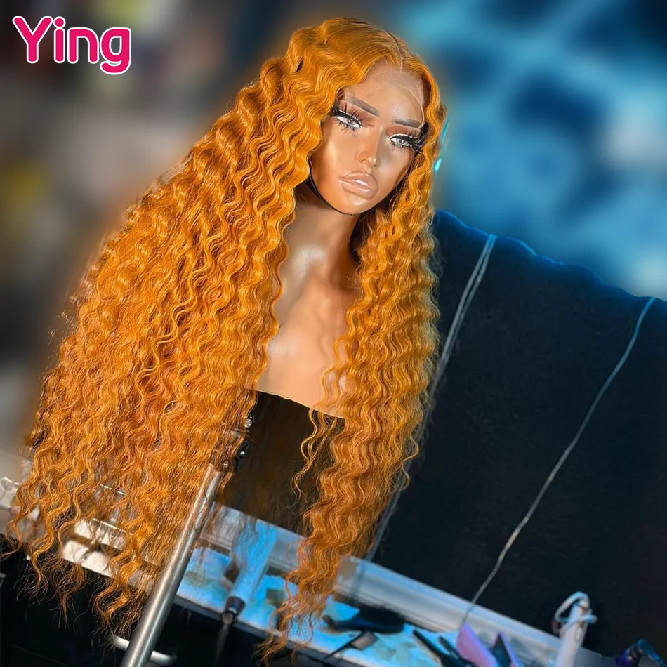 

Ying 34 Inch 200% Ginger Orange Deep Wave 13x6 Lace Front Wig 5x5 Lace Wig Remy 13x4 Lace Front Wig PrePlucked With Baby Hair