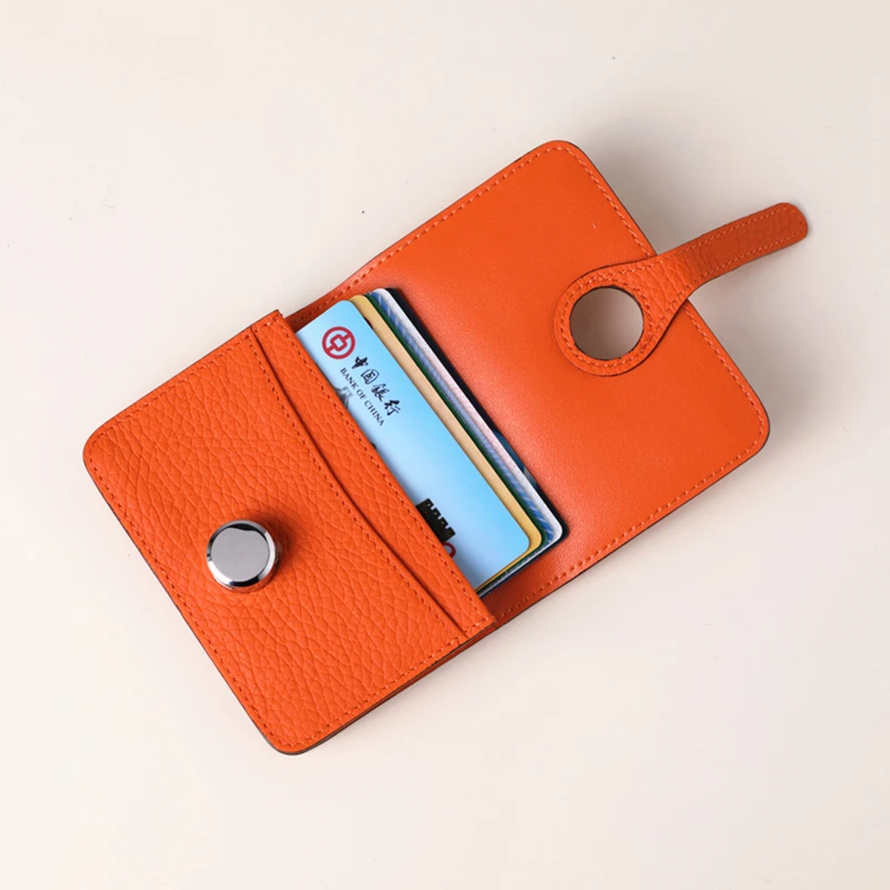 

Palm Pattern Card Holder Short Purse Luxury Designer Genuine Leather Storage Coin Purse Brand Mini Orange Clutch Capacity Wallet