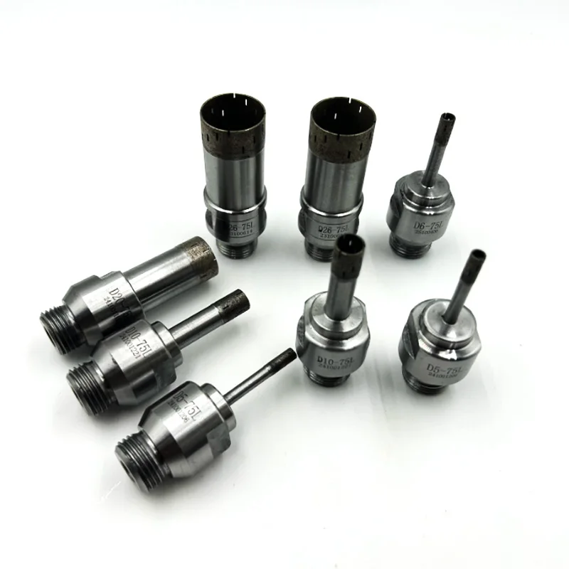 

1 шт., 4 мм-120 мм, алмазное сверло для спеченного порошка, 1/2 дюйма, бельгийское крепление с резьбой для сверлильного станка для стекла