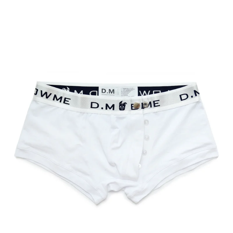 Men's Underwear Low Rise Sexy Personality Boxer Business Button Design Boyshort Fashion Soft Boxer Cotton Letters Panties