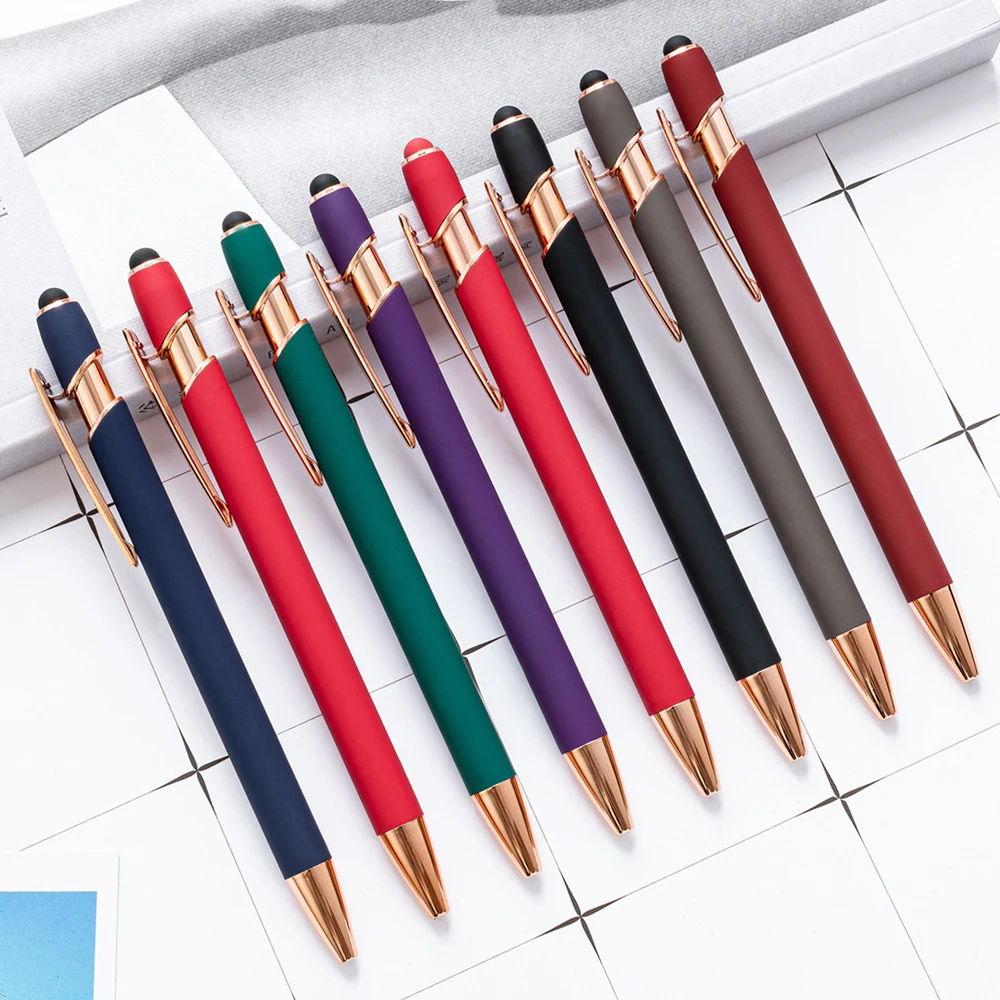 

100 Pieces Metal Ballpoint Pens With Stylus Tip For Touch Screens Writing Stationery Office School Gifts Custom Logo Advertising